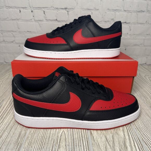 Nike Court Vision Lo NN Sneakers Men’s 11 Black Red FJ0685-010 New - Picture 1 of 8
